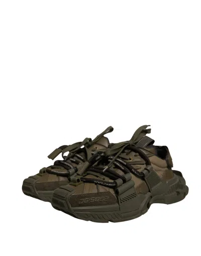 Pre-owned Dolce & Gabbana Military Green Space Low Top Sneakers Men's Shoes ()