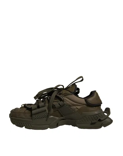 Pre-owned Dolce & Gabbana Military Green Space Low Top Sneakers Men's Shoes ()