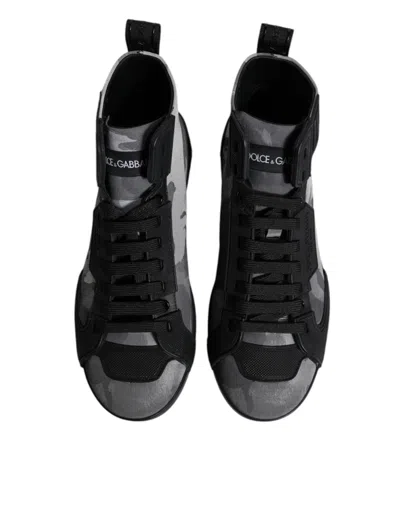 Pre-owned Dolce & Gabbana Multicolor Camouflage High Top Sneakers Men's Shoes ()