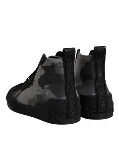 Pre-owned Dolce & Gabbana Multicolor Camouflage High Top Sneakers Men's Shoes ()