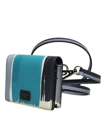 Pre-owned Dolce & Gabbana Multicolor Leather Dg Logo Bifold Card Holder Men's Wallet ()