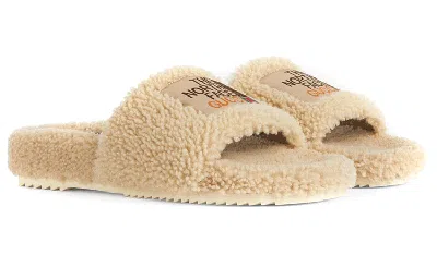 Gucci X The North Face Merino Wool Slides 'beige' In Neutral