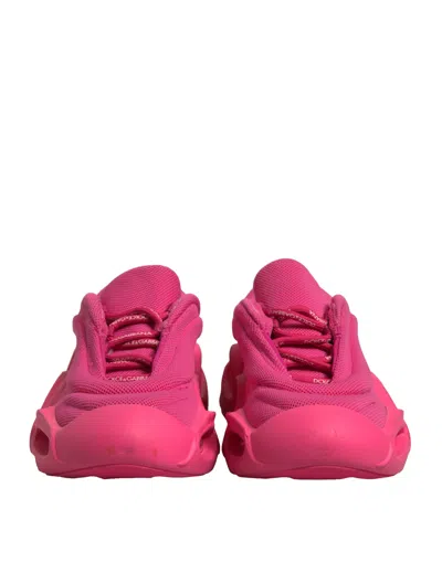 Pre-owned Dolce & Gabbana Pink Wave Low Top Lace Up Men Sneakers Men's Shoes ()