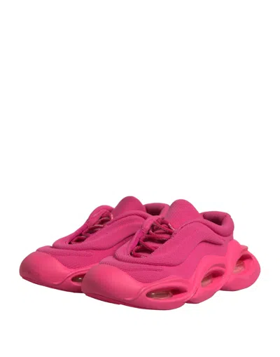 Pre-owned Dolce & Gabbana Pink Wave Low Top Lace Up Men Sneakers Men's Shoes ()