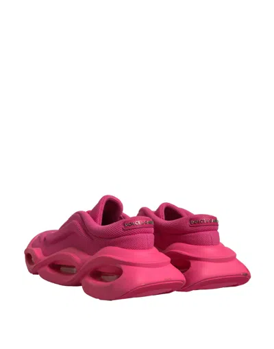 Pre-owned Dolce & Gabbana Pink Wave Low Top Lace Up Men Sneakers Men's Shoes ()