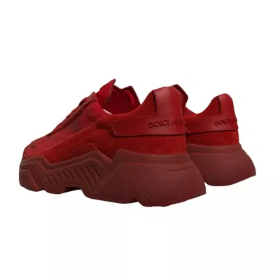 Pre-owned Dolce & Gabbana Red Leather Daymaster Low Top Sneakers Men's Shoes ()