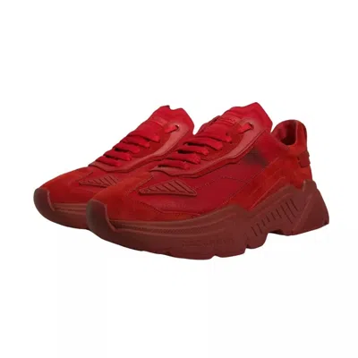 Pre-owned Dolce & Gabbana Red Leather Daymaster Low Top Sneakers Men's Shoes ()