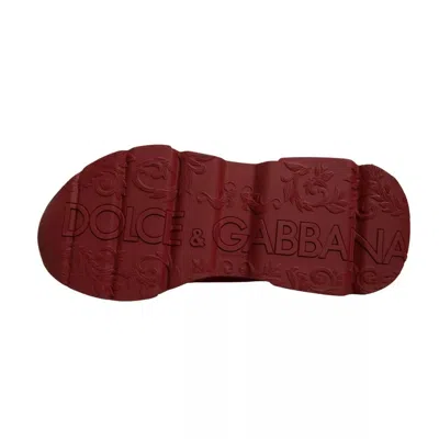 Pre-owned Dolce & Gabbana Red Leather Daymaster Low Top Sneakers Men's Shoes ()