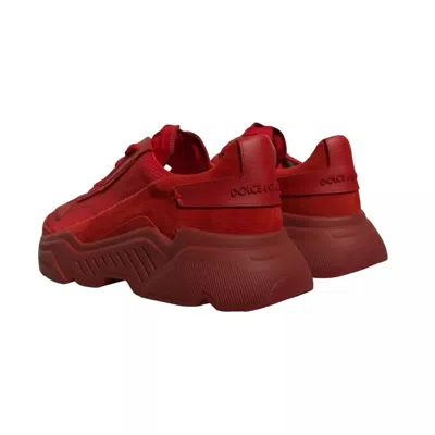 Pre-owned Dolce & Gabbana Red Leather Daymaster Low Top Sneakers Men's Shoes ()