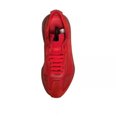 Pre-owned Dolce & Gabbana Red Leather Daymaster Low Top Sneakers Men's Shoes ()