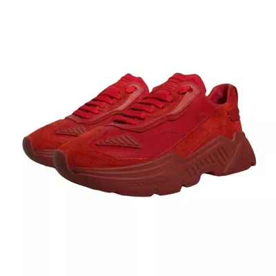 Pre-owned Dolce & Gabbana Red Leather Daymaster Low Top Sneakers Men's Shoes ()