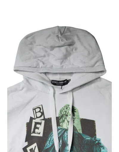 Pre-owned Dolce & Gabbana White Caesar Cotton Hooded Pullover Men's Sweater ()