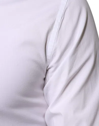 Pre-owned Dolce & Gabbana White Cotton Formal Men Gold Dress Men's Shirt ()