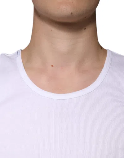 Pre-owned Dolce & Gabbana White Cotton Sleeveless Round Neck Tank Men's T-shirt ()