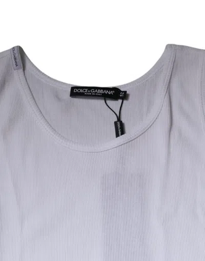 Pre-owned Dolce & Gabbana White Cotton Sleeveless Round Neck Tank Men's T-shirt ()
