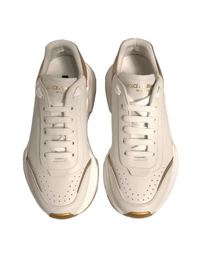 Pre-owned Dolce & Gabbana White Gold Daymaster Low Top Sneakers Women's Shoes ()