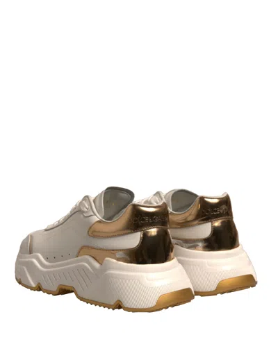 Pre-owned Dolce & Gabbana White Gold Daymaster Low Top Sneakers Women's Shoes ()