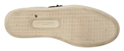 Pre-owned Dolce & Gabbana White Leather Heart Low Top Casual Sneakers Men's Shoes ()