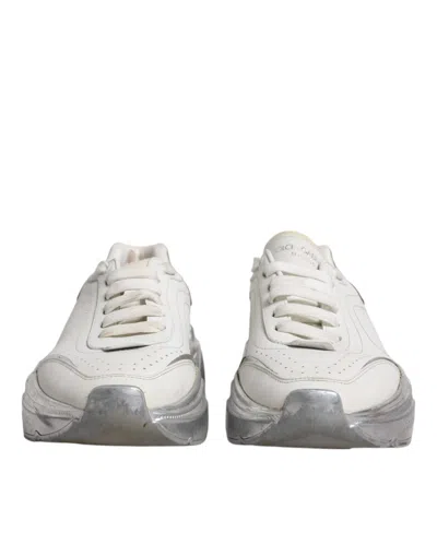 Pre-owned Dolce & Gabbana White Silver Daymaster Low Top Sneakers Women's Shoes ()