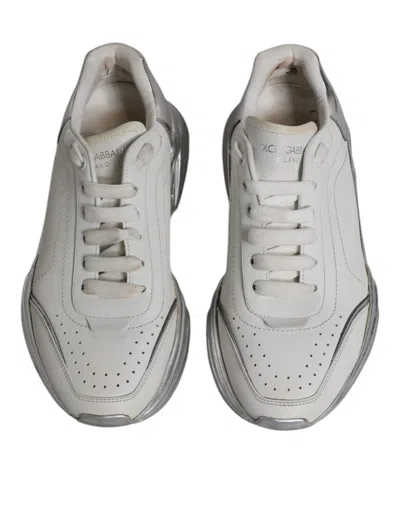 Pre-owned Dolce & Gabbana White Silver Daymaster Low Top Sneakers Women's Shoes ()