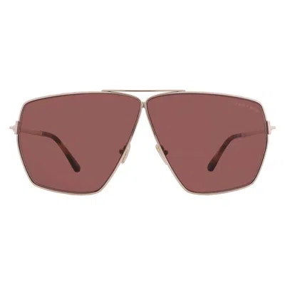 Tom Ford Stella Brown Pilot Ladies Sunglasses Ft1185 28e 67 In Gold
