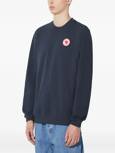 Fjall Raven Logo-patch Crew-neck Sweatshirt In Blue