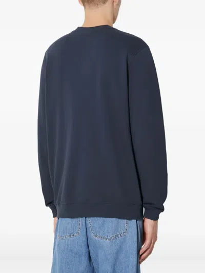 Fjall Raven Logo-patch Crew-neck Sweatshirt In Blue