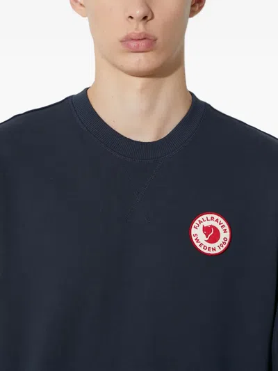 Fjall Raven Logo-patch Crew-neck Sweatshirt In Blue