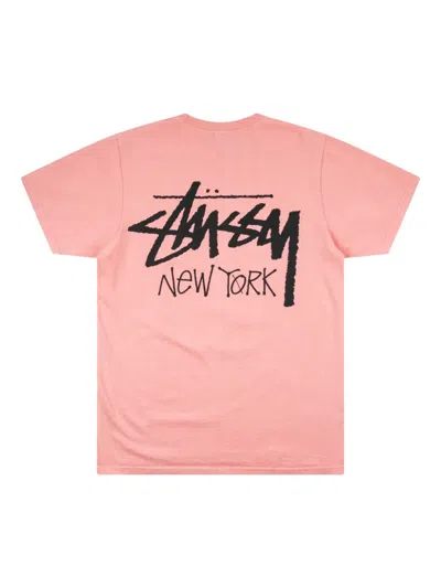 Stussy New York Logo-print T-shirt In Pink