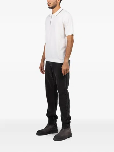 Rag & Bone Crawford Buttoned Polo Shirt In White