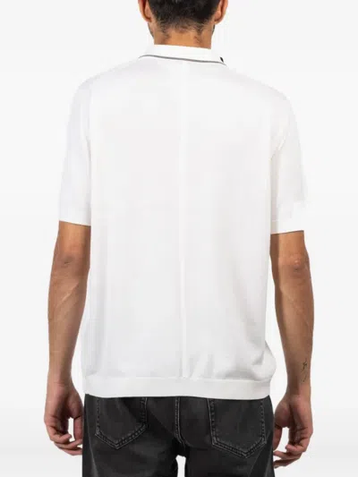 Rag & Bone Crawford Buttoned Polo Shirt In White