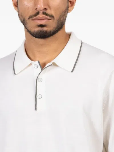 Rag & Bone Crawford Buttoned Polo Shirt In White