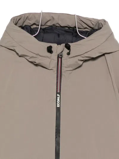 Ecoalf Hooded Zip-front Jacket In Neutral