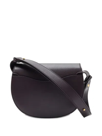 Burberry Small Bridle Logo Leather Crossbody Bag In Purple