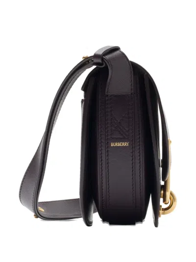 Burberry Small Bridle Logo Leather Crossbody Bag In Purple