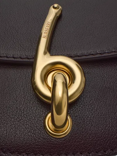 Burberry Small Bridle Logo Leather Crossbody Bag In Purple