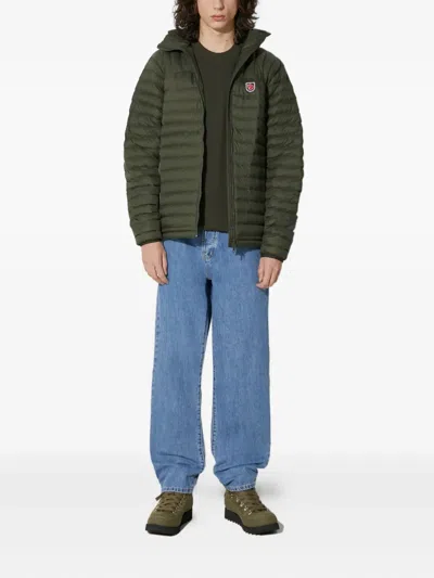 Fjall Raven Logo Patch Crew Neck Sweatshirt In Green