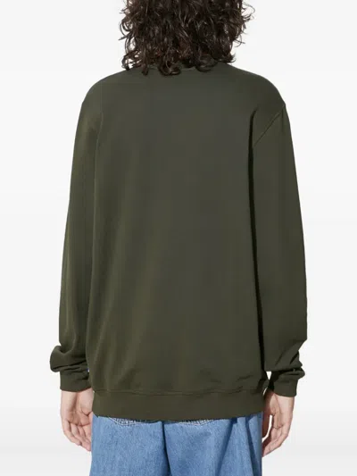 Fjall Raven Logo Patch Crew Neck Sweatshirt In Green
