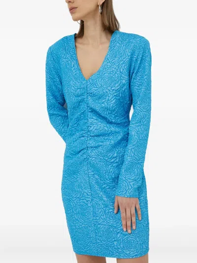 花卉缩褶连衣裙