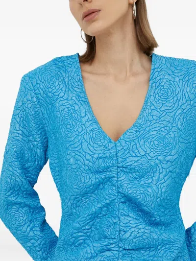 花卉缩褶连衣裙