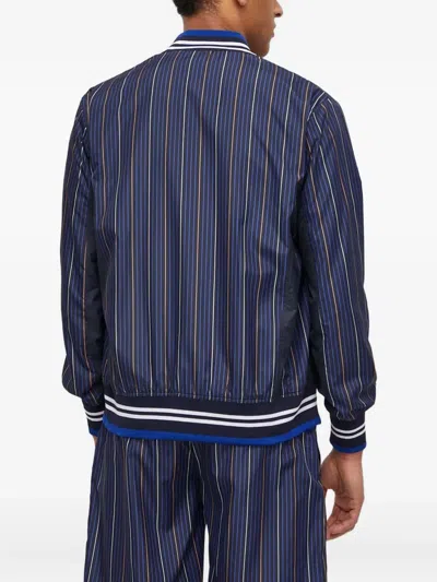 Fila Striped Logo Jacket In Blue