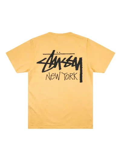 Stussy New York Cotton T-shirt In Yellow