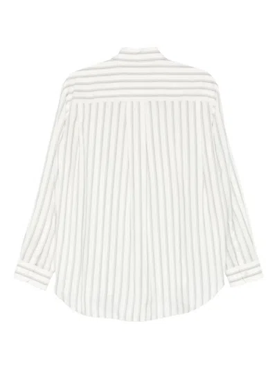 The Row Eirlys Striped Silk Button-down Shirt In White