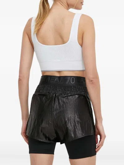Ea7 Logo-waistband Shorts In Black