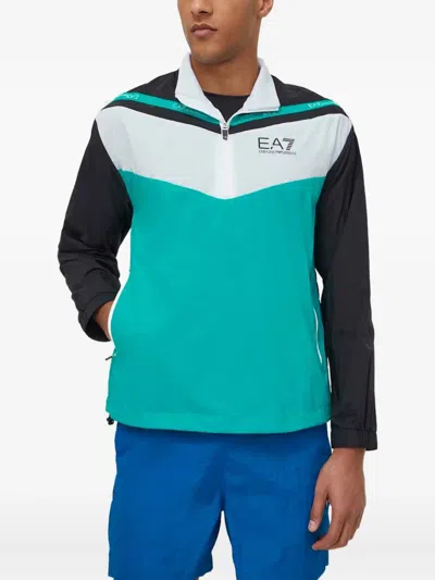 Ea7 Logo-print Zipped Jacket In Multi