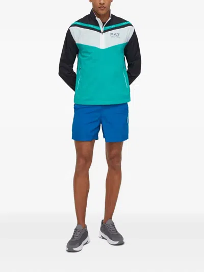 Ea7 Logo-print Zipped Jacket In Multi