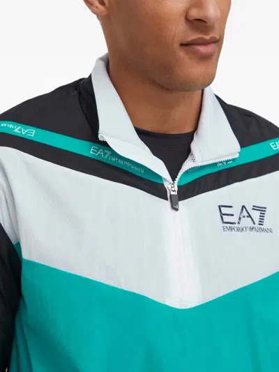 Ea7 Logo-print Zipped Jacket In Multi