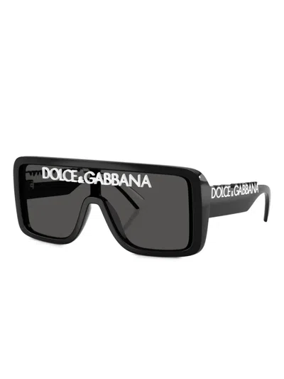 Dolce & Gabbana Womens Black Dg6204 Rectangular-frame Acetate Sunglasses In Black