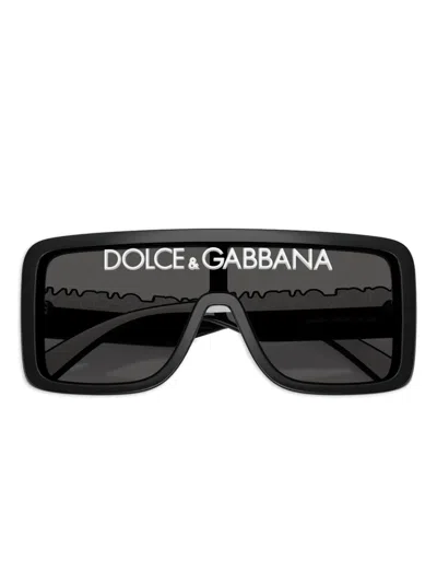 Dolce & Gabbana Womens Black Dg6204 Rectangular-frame Acetate Sunglasses In Black