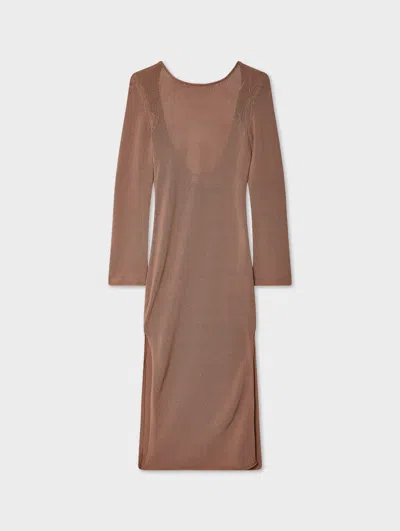 White & Warren Cotton Tape Cover-up Dress In Clay In Brown